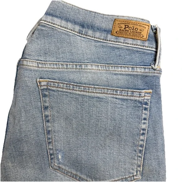 Polo Ralph Lauren Womens Mid-Rise Skinny Crop Blue Light Wash Denim Jeans 31x26 - Picture 9 of 16